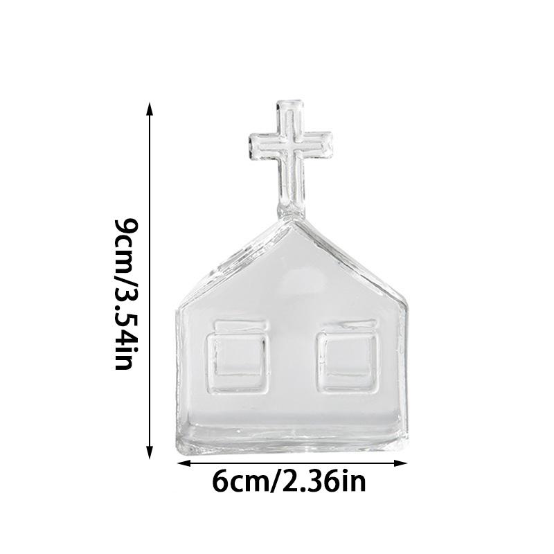Nordic Style Houses Transparent Vases Container Bottle Plant Arrangement Glass Table Flower Pot Desktop Decor