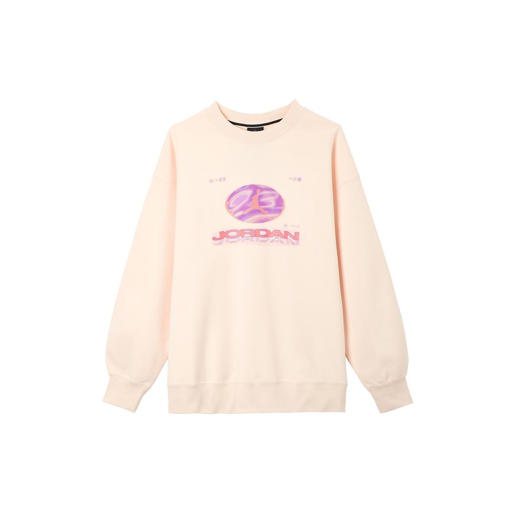 Jordan Fearless Letter Print Round Neck Fleece Casual Loose Sweatshirt Women tops Icy-Pomegranate FV4021-823