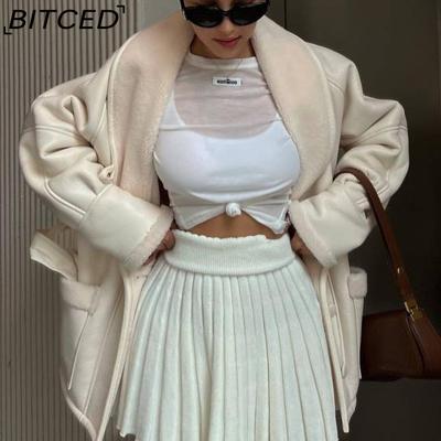 Herbst und Winter Neue Mode Temperament Pelz Eine Langarm Spleißen Mantel Frauen