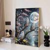 Owl Diamond Art Piece Set, Moonlight 5D Diamond Painting DIY Rhinestone Gem Cross Stitch Craft and Artwork Decoration Home Wall Mural