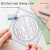 Șablon de desen rotativ multifuncțional Design de artă Arhitect de construcții Geometrie stereo Cerc de redactare Scala de măsurare Riglă