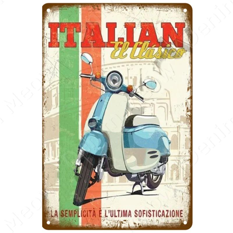 Vespa Parking Only Vintage Metal Tin Sign Home Cafe Garage Motorcycle Billboard Wall Art Poster Plate Club Decoration ZSS81