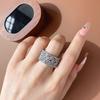 Sparkling Zirconia Snowflake Ring with Full Diamonds, 925 Silver Fashion Jewelry, Gift for Parties, Weddings and Birthdays