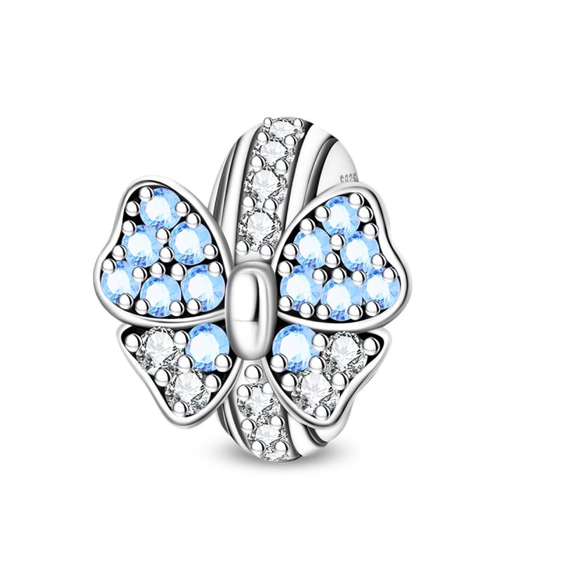 100% 925 Silver Rainbow Zircon Colorful Butterfly Dragon Shaped Silicone Stopper Charms Beads Fit DIY Bracelets Jewelry