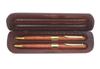 Made In This Royal Case Set Includes a Royal Ballpoint Pen and Mechanical Each Pen Features a Unique Design and Comes In a Redwood Model Number Japan,