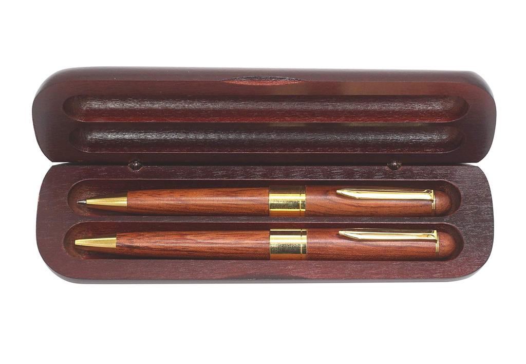 Made In This Royal Case Set Includes a Royal Ballpoint Pen and Mechanical Each Pen Features a Unique Design and Comes In a Redwood Model Number Japan,