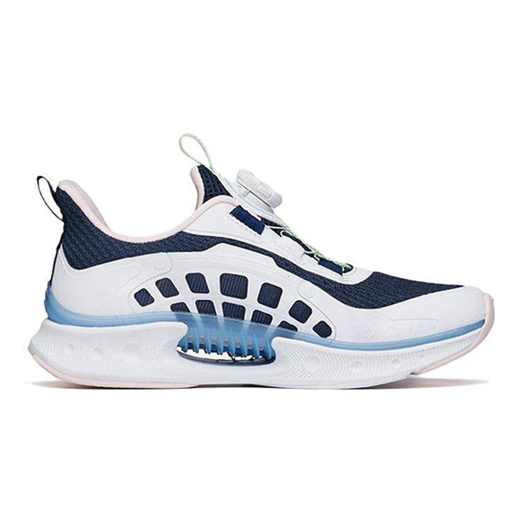 Anta Kids Wind Chaser 4.0 Non-Slip Shock Absorbing Wear-Resistant Breathable Low-Top Running Shoes Kids Sneaker Blue White Pink 322225516-7