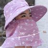 Sun Protection Cover Face Cap Neckline Mask Tea Picking Hat Portable Sunscreen Bucket Hat  Riding
