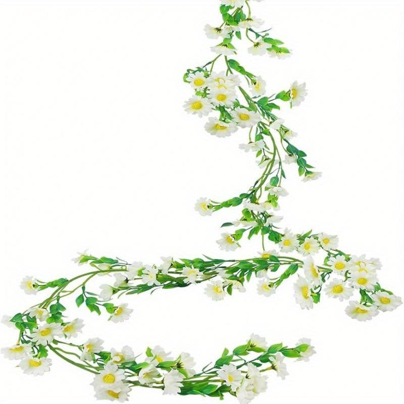 1Pc Simulated Daisy Sunflower Fake Flower Rattan for Outdoor Patio Garden Living Room Wall Hanging Wedding Scene Decoration