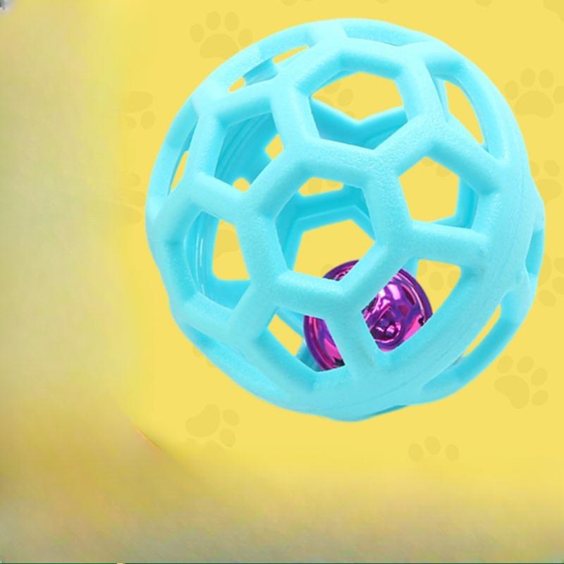 Pet Toy Ball Bite Resistant Dog Toy Geometric Hollow Teething Pet Supplies Bell Toy Ball