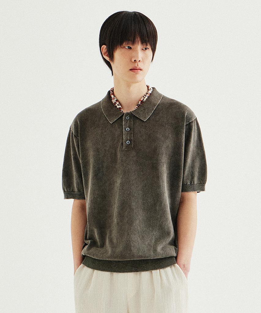 KIIMUIR Garment-Dyed Collar Half Knit_4 Color