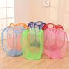 1pcs Mesh Pop Up Square Laundry Basket Foldable Dormitory Dirty Laundry Basket Storage Toy Storage Bag Dirty Laundry Basket