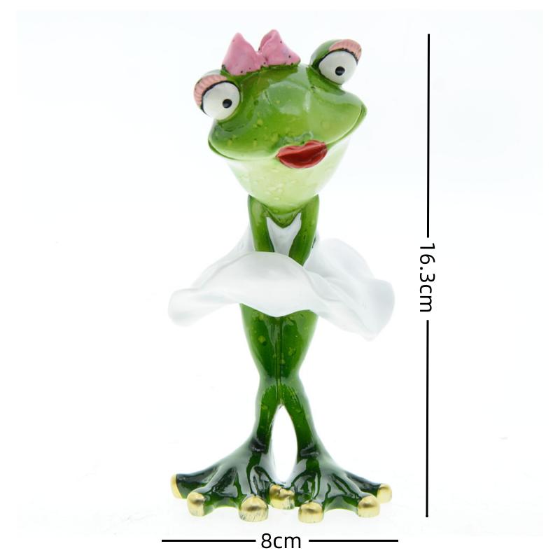 Nordic Elegant Leggy Frog Lady Figurines Shopping Frog Sculpture Resin Animal Statues Funny Frog Home Desktop Living Room Decor