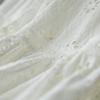 Hollow Embroidered White Skirt Summer New First Love French Sweet Bubble Sleeve Short Sleeve White Cotton Dress