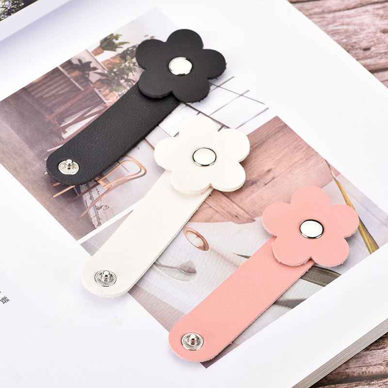 Cable Organizers Reusable PU Flower Cable Ties Cord Organizer Keeper Holder Fastening Straps Headphones PC Wire Wrap Management