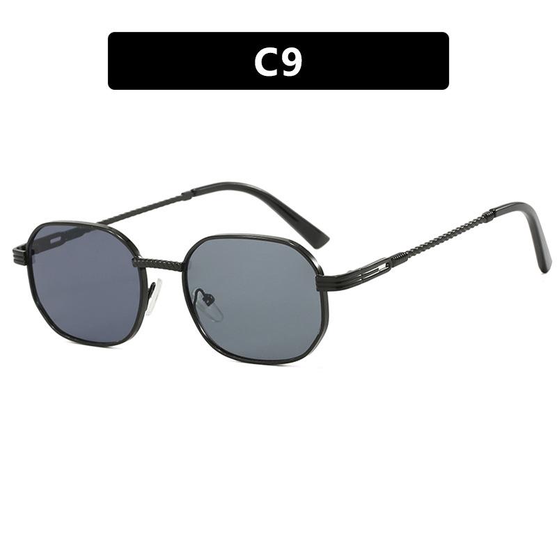 New Sunglasses Women Metal Small Frame Personalized Sun Glasses Elliptical Fashion Trend Design Sunshade Eyeglasses Men Uv400
