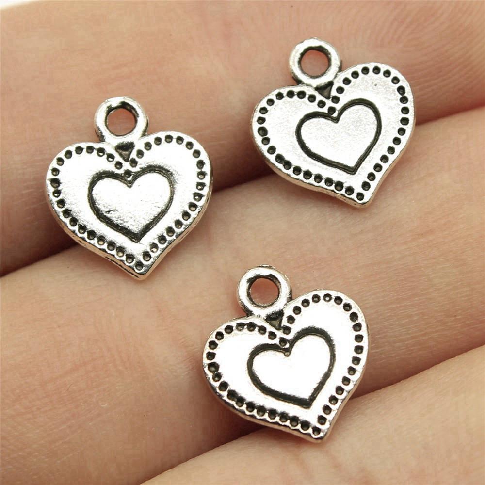 Charms Peach Heart Love Pendants Wedding Jewelry Findings QC094