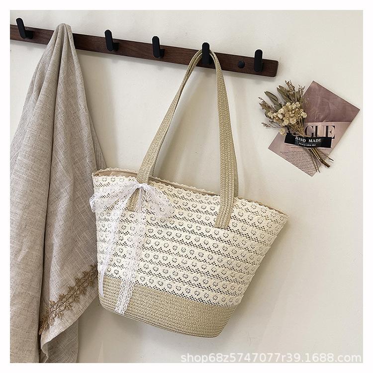 2025 new popular straw bag fashion vacation beach bag large capacity tote bag handwoven bag shoulder bag