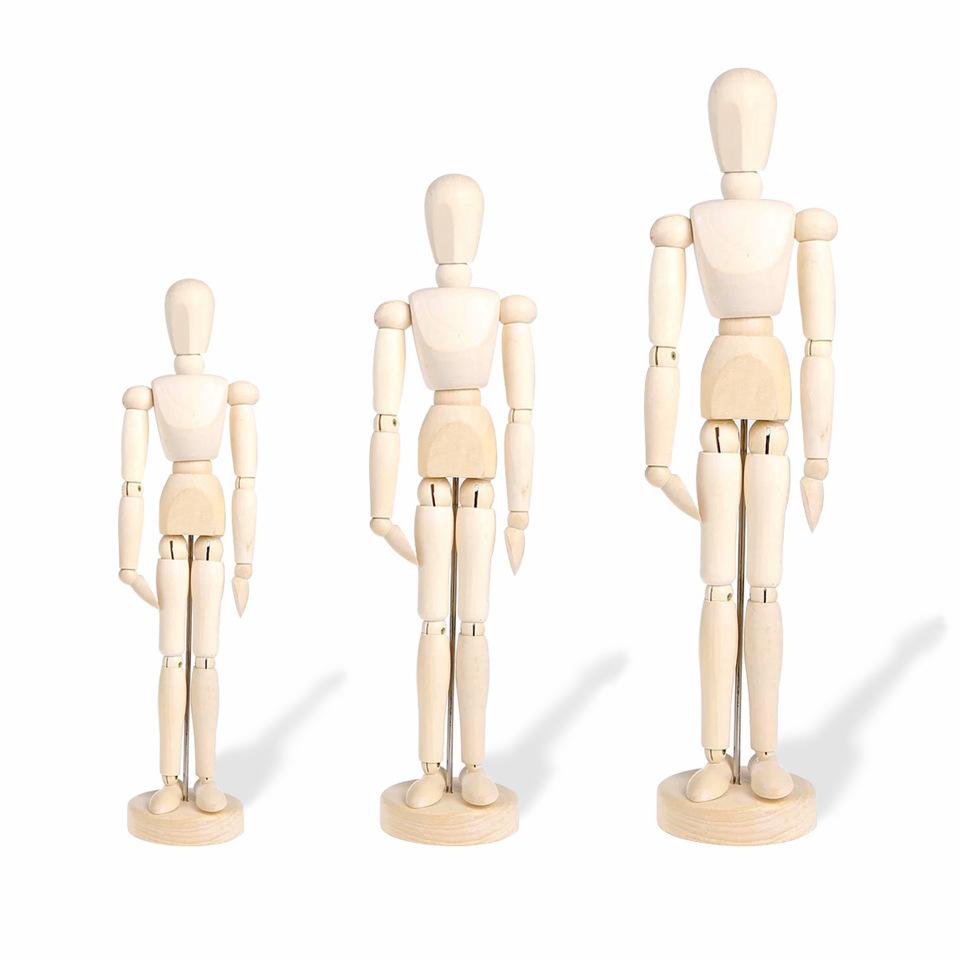 Paint Sketch Wooden Man Model Artist Movable Limbs Doll Art Draw Action Figure Mannequin Kids Toy