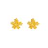 Silver needle gold three-dimensional flower stud earrings front and rear two wearing light luxury earrings unique earrings