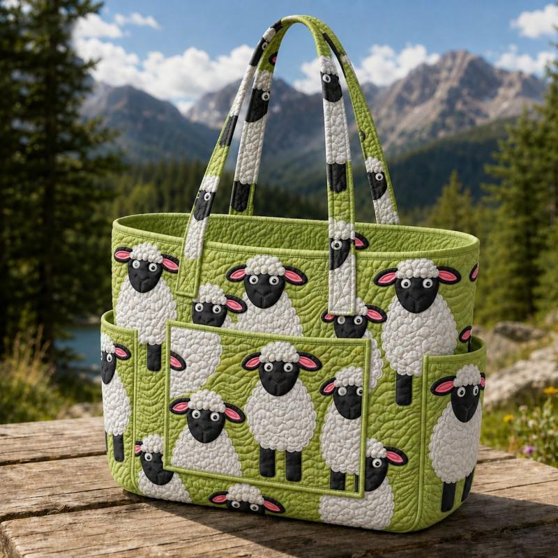 Large Capacity Tote Bag Digital Print Quilted Single Shoulder Hand Carry Casual Travel