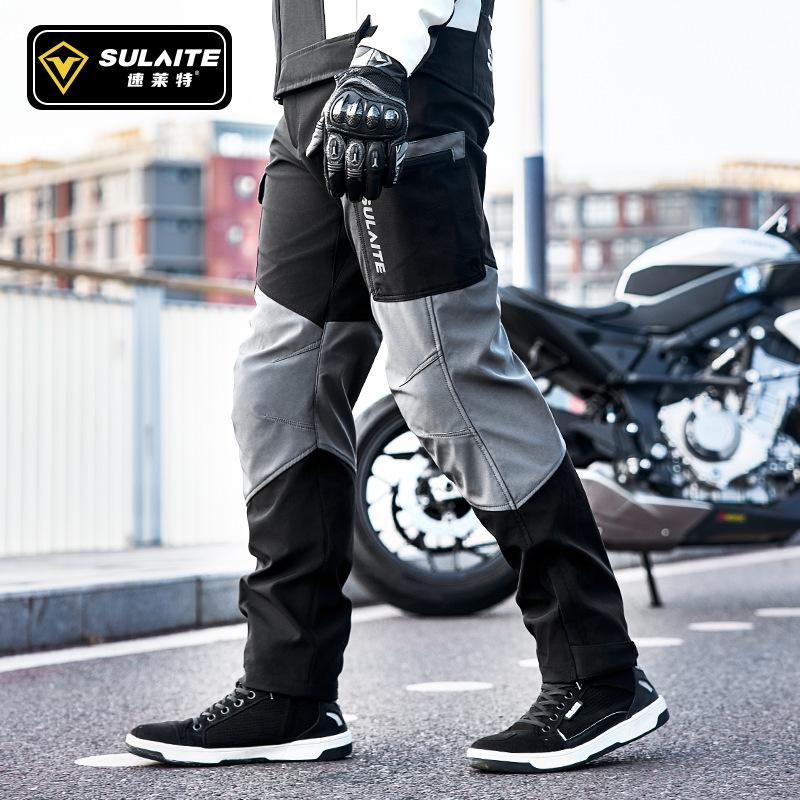 Men's Motorbike Pants Keep Warm Waterproof Windproof Cycling Pants Built-in Kneepad Gear Protect Knee Safety Drop-resistant