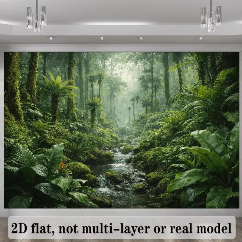 2D Jungle Stream Backdrop for Nature, Tropical and Adventure Themed Photography