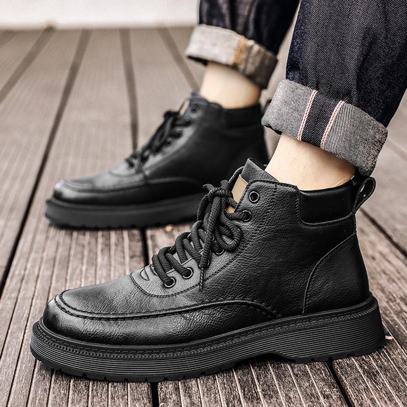 Men's autumn/winter boots High quality luxury minimalist style Work and office Outdoor fashion high top leather shoes