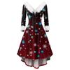 Women's Fashionable Casual Fitted Christmas Print Party Long-Sleeved Dress