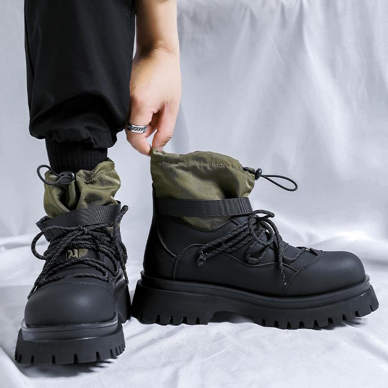 Outdoor Bergsteigen Werkzeugstiefel Dicksohlige Martin Stiefel Herren High-Top Höhe Stiefel Medium-Top Schneestiefel 70011-R