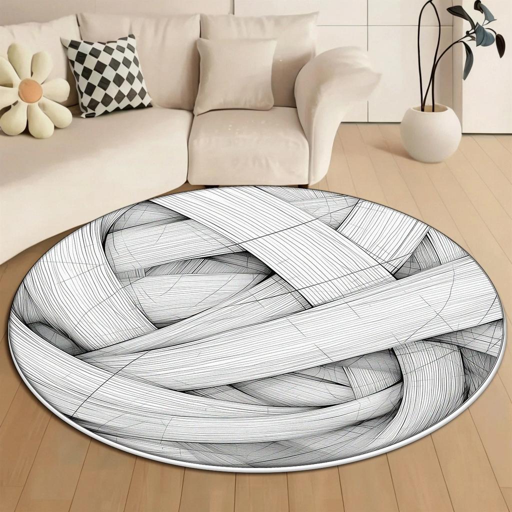 Moderner abstrakter runder Teppich für Wohnzimmerdekoration Schlafzimmer Bettseite Große Teppiche Lounge Büro Waschbare rutschfeste Fußmatten