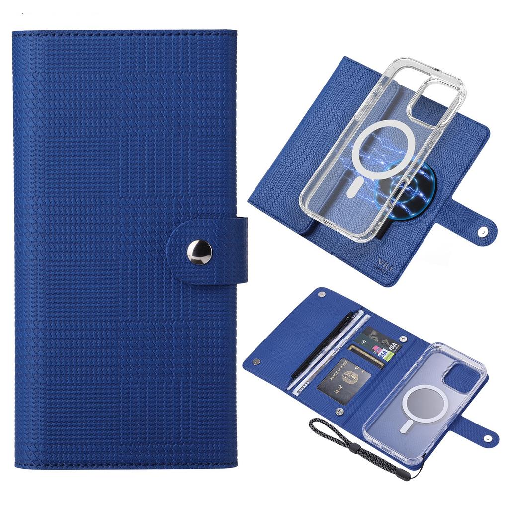 VILI GHB-C Series for iPhone 16 Pro Max Magnetic Case Detachable Leather Clear Phone Cover