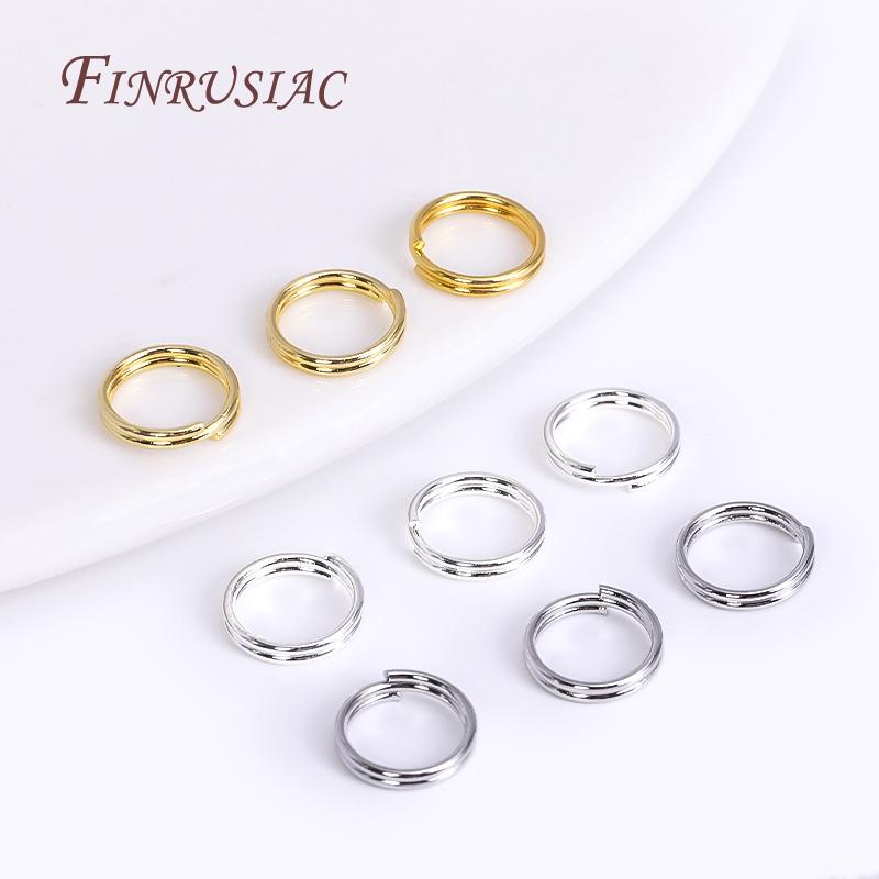 100Pcs/lot Wholesale 18K Gold Plated Open Jump Ring, Brass Double Loops Split Rings Connectors For DIY Key Chain Jewelry Making