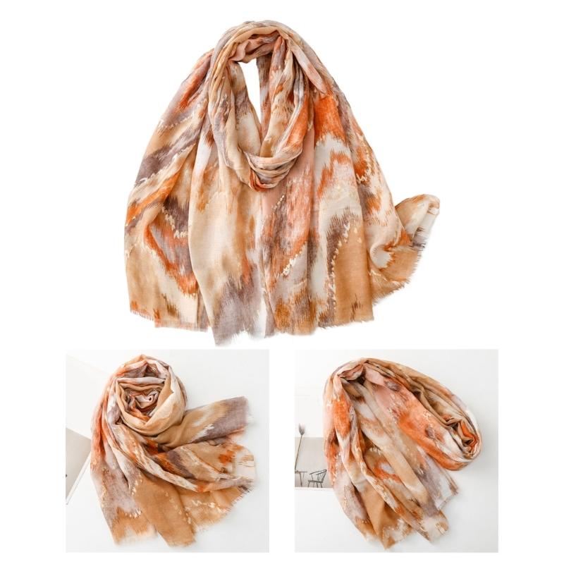 Large Scarf Silk Feeling Color Blending for Women Multifunctional Head Scarf Unisex Hijab Neck Scarves Daily Wear