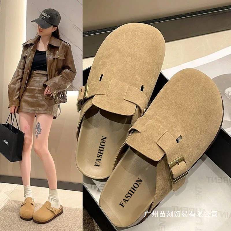 Dámské ploché podzimní a jarní venkovní a domácí poloboty Birkenstock s měkkou podrážkou