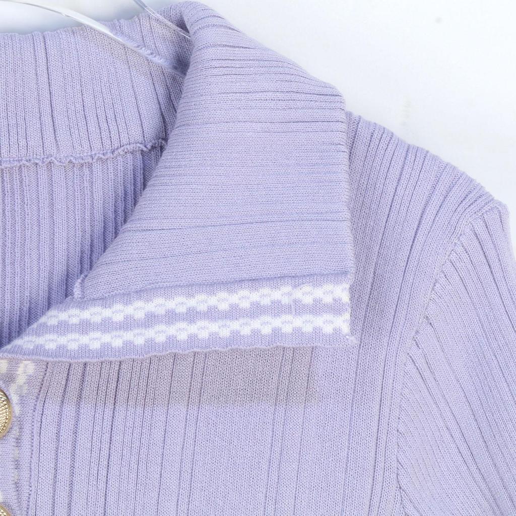 Women's French Minimalist Color Block Knitted Dress - Short-Sleeved, Waist-Cinching, High-End Style for Spring & Summer