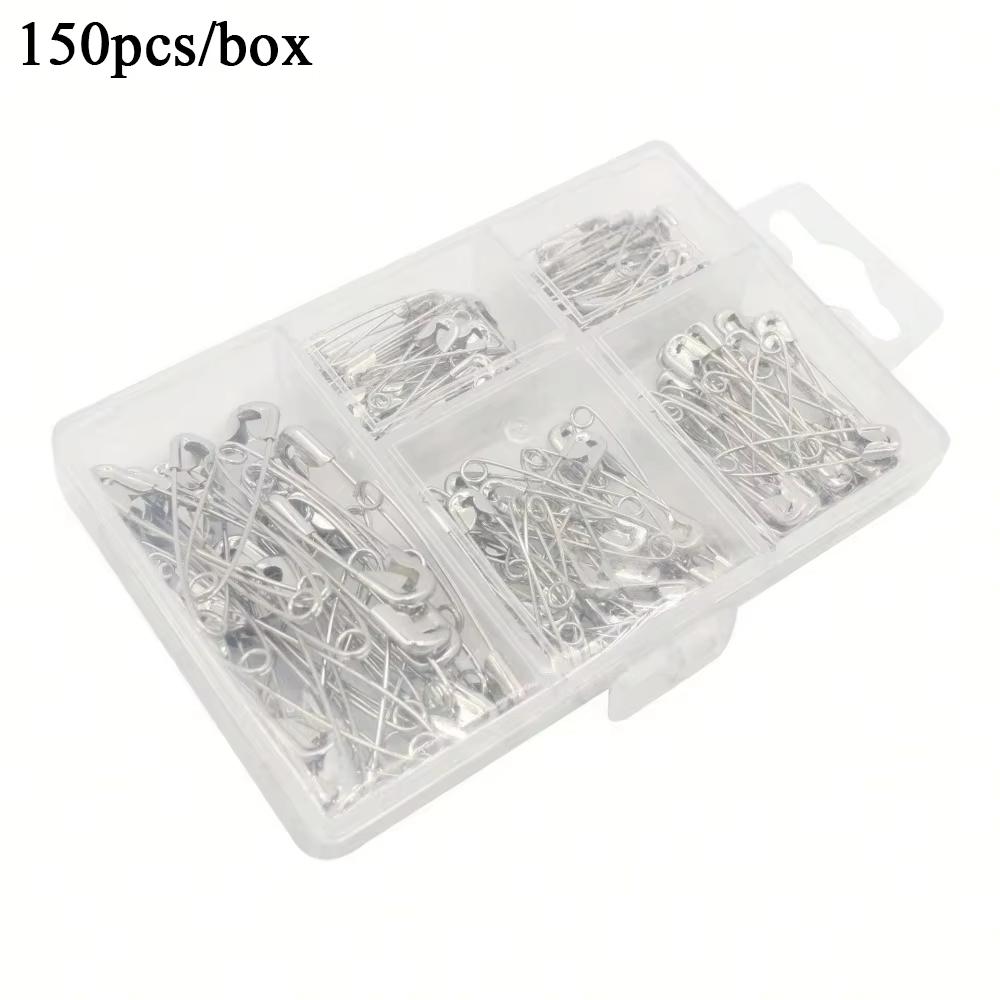 

150Pcs Silver Safety Pin Metal Clothing Pins Stainless Steel Safety Pins DIY Sewing Tools Accessory Needles Large Safety Pin