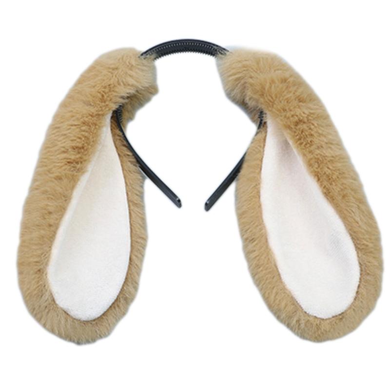 Modisches Stirnband Cartoon Kopfschmuck Plüsch Lange Hasenohren Haarreif Haaraccessoires für Frauen Mädchen Treffen