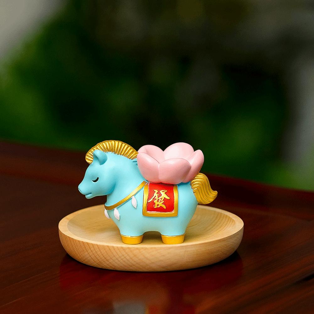 Creative Zodiac Pony Incense Burner Resin Pony Shape Incense Stick Holder Horse Year New Year Ornamental Cense Holder Gift