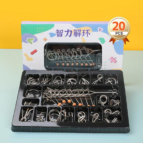 20/25/30/32/40Pcs/Set Metal Puzzle Ring Brain Teaser 3D Wire Puzzle Game Kids Adults
