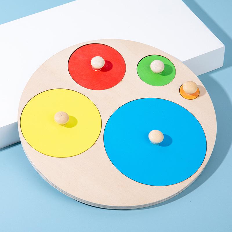 Children's Montessori Wooden Geometric Shape Puzzle and Color Matching Blocks Toy