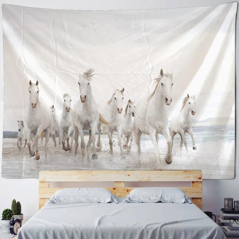 VIKAMA Mandala Tapestry 3D Horse Visual Illusion Large Geometric Wall Hanging Bohemian Hippie Home Art Decor for Bedroom