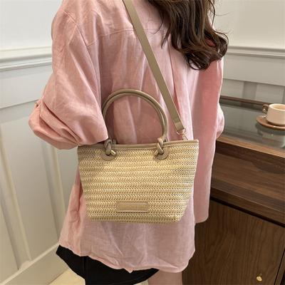2025 Spring/summer New Crossbody Straw Bag Versatile Handbag Woven Bag Rattan Bag Fashion Bucket Bag