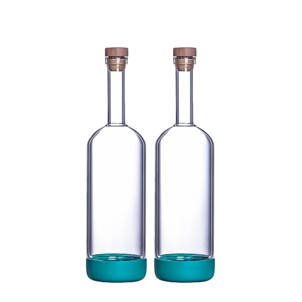 2PCS 800ml Inmeet Creative Bubble Wine Bottle Bar Juice Cocktail Oil Bottle with Scale Bartender Supplies