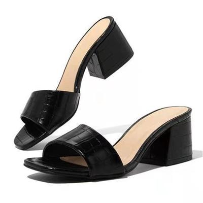 Fashion Summer Slippers Women Fashion Shoes for Women Black Large Sandals Heel Slippers Zapatos De Mujer