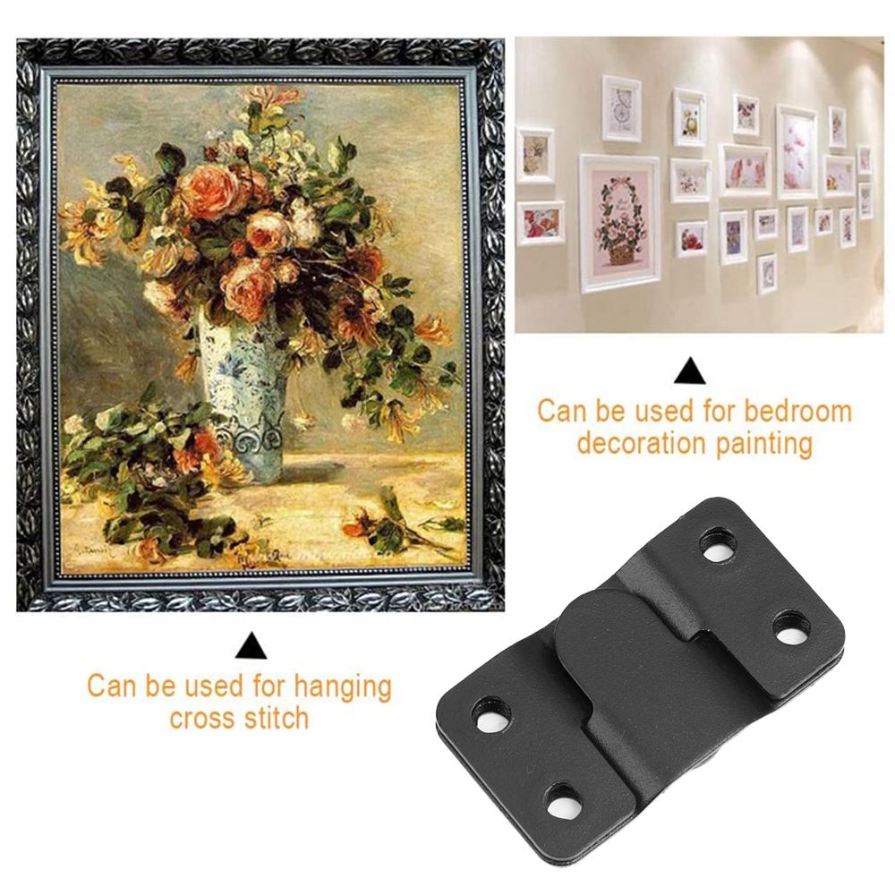 1/3set Stainless Steel Interlock Hanging Buckle Flush Mount Bracket Furniture Connector Wall Picture Frame Display Hanger Hooks
