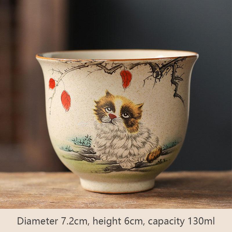 Chinese Ceramic Teaware Zodiac Tea Cups Vintage Pottery Ceremony KungFu Teacups Tea Wine Mug Espresso Coffee Cup
