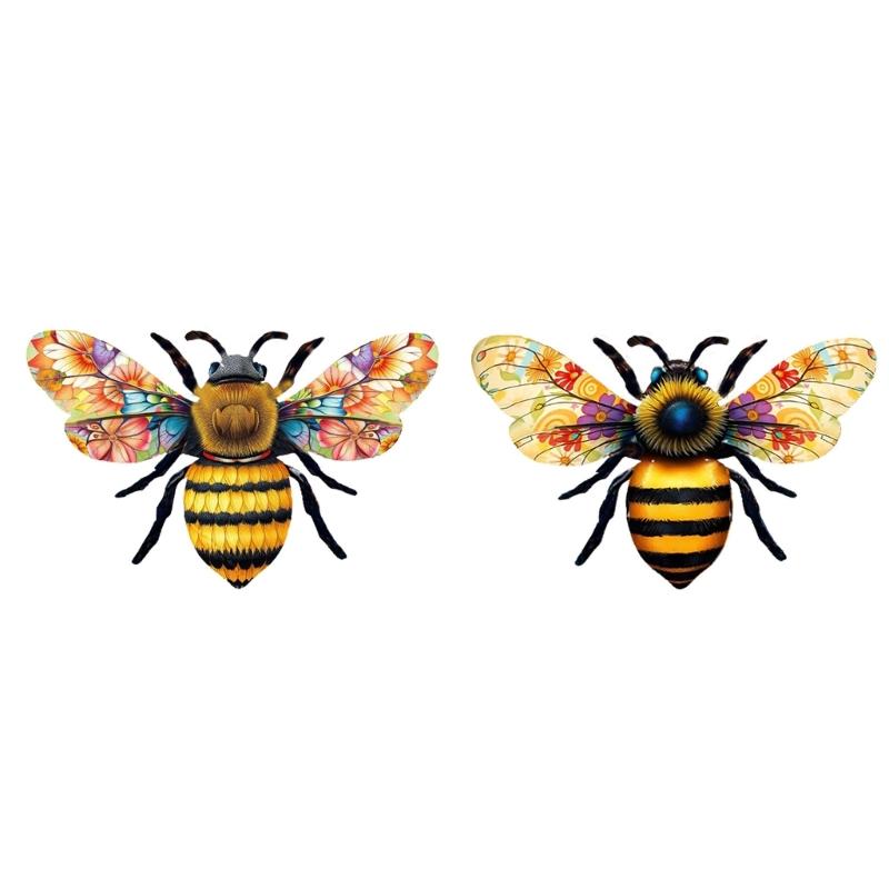 Creative Bees Wall Hanging Decoration For Garden Window Balcony And Outdoor Decoration Handcrafted With Rustproof Finish