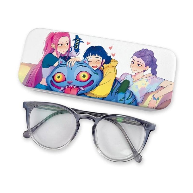 Anime PU Leather Glasses Case Witch Hunters Design Soft Lining for Scratch Prevent Eyewear Holder for Daily Travel Use