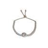 Pulsera coreana ajustable de flor de rombo de circón - Joyería elegante y versátil para mujer